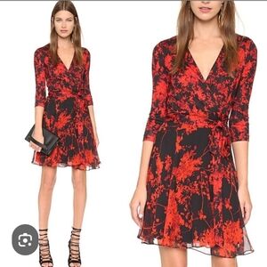 DVF DIANE VON FURSTENBERG IRINA FLORAL FIT & FLARE DRESS SIZE 14
